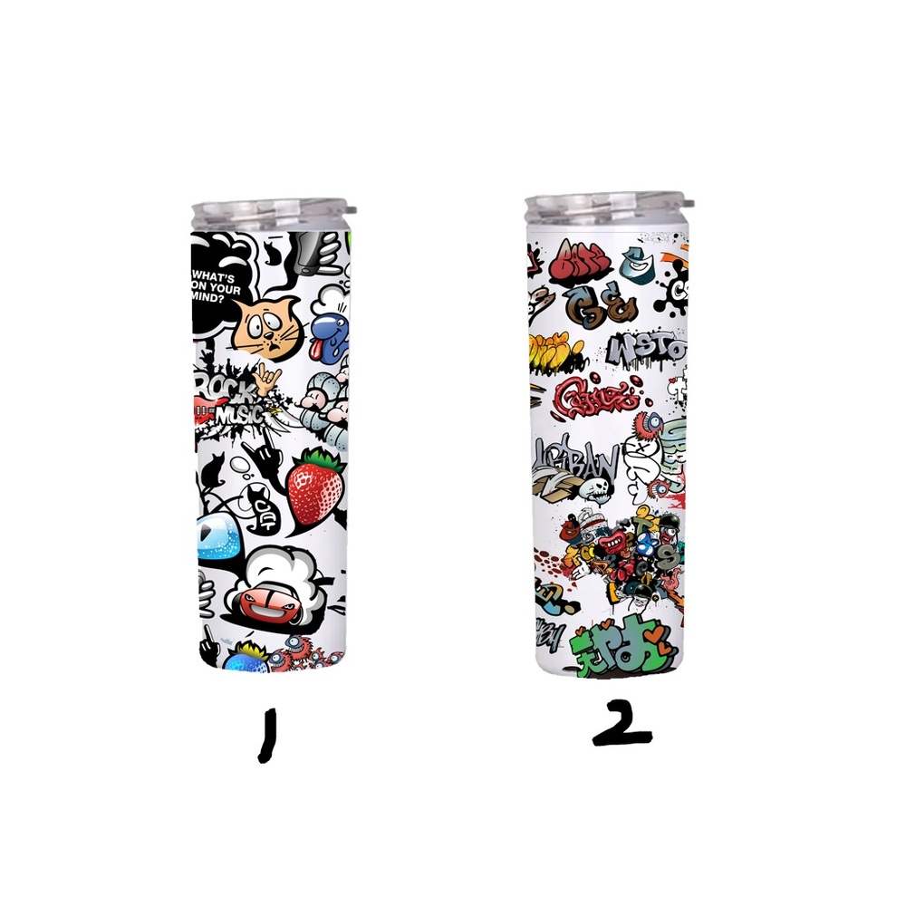 Semi handmade personalized Graffiti 20oz stainless straight bottle